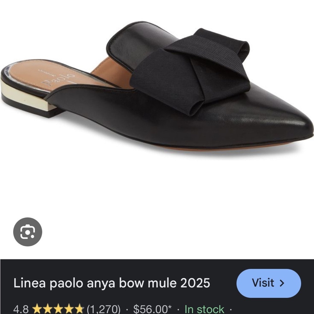 Paolo Black Mules with Bow Detail